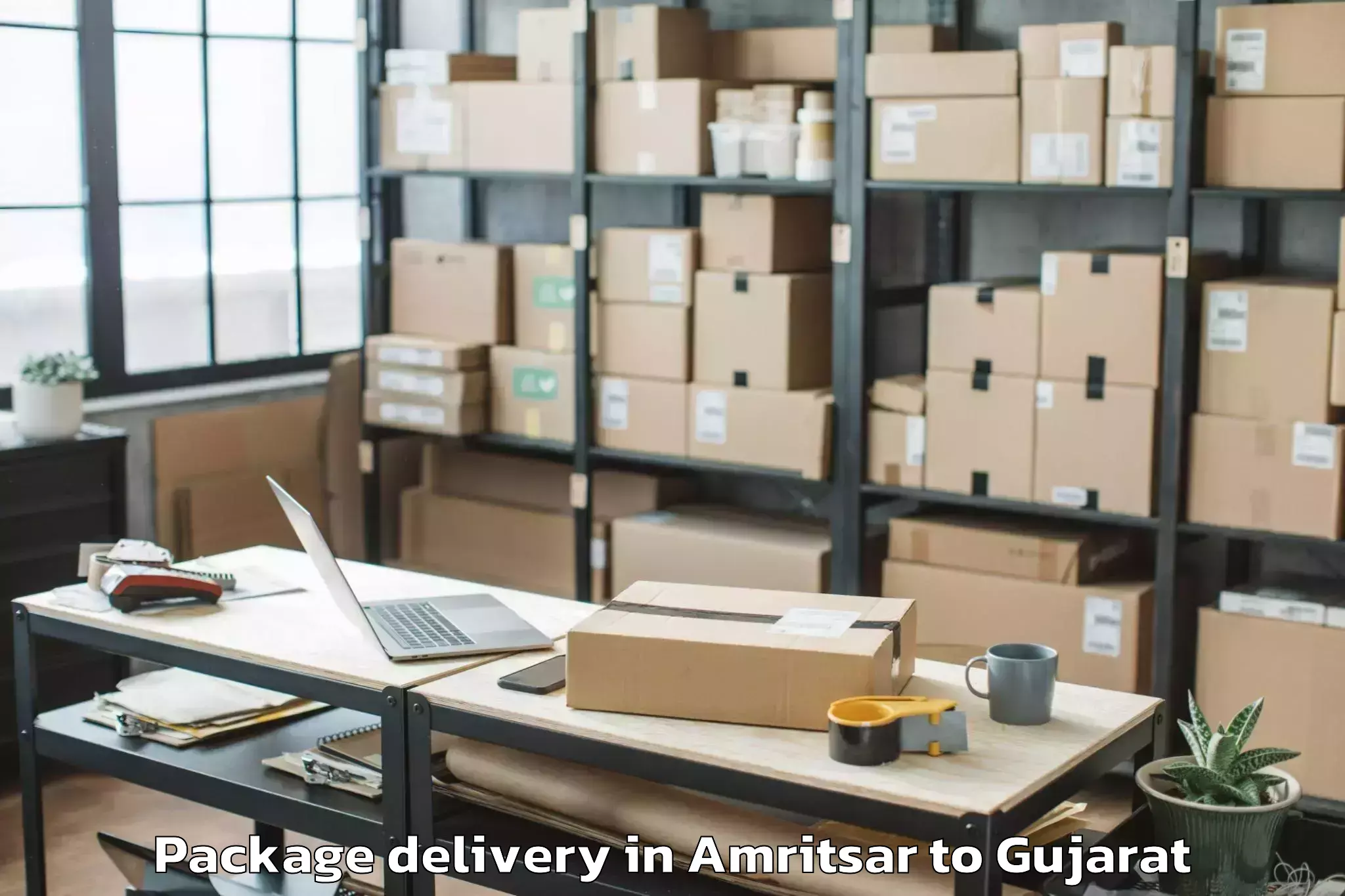 Trusted Amritsar to Hansot Package Delivery